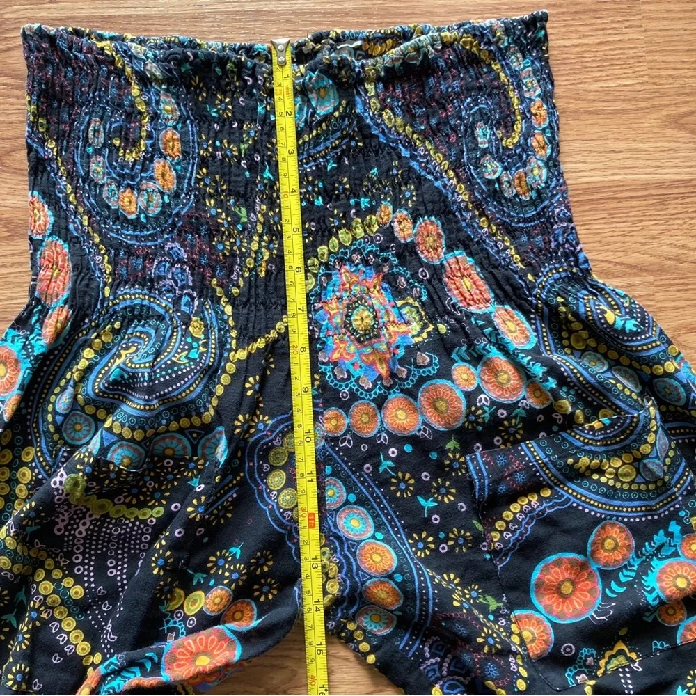 **GIVEAWAY** Paisley Print Bali Yoga Pants with Shirred Waist Size L Boho - Picture 9 of 14